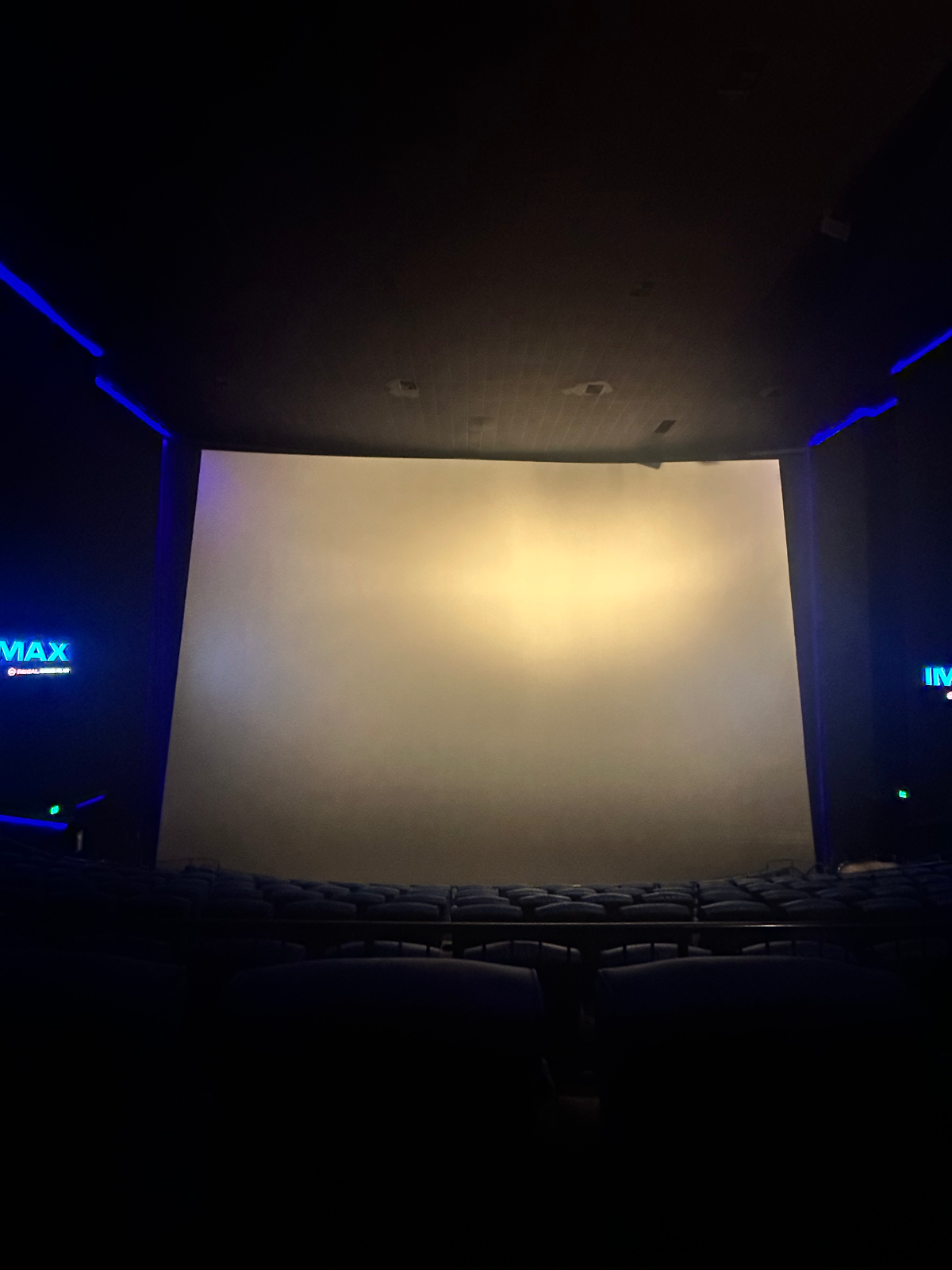 View from seat L4, IMAX at Regal Edwards Ontario Palace