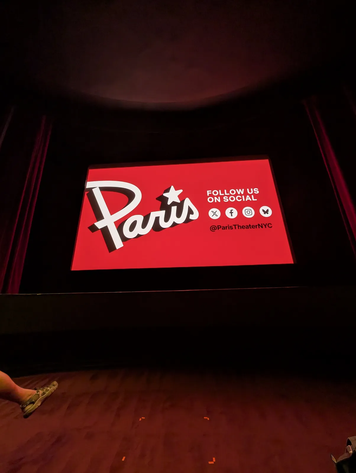 View from seat B105, The Paris Theater at The Paris Theater