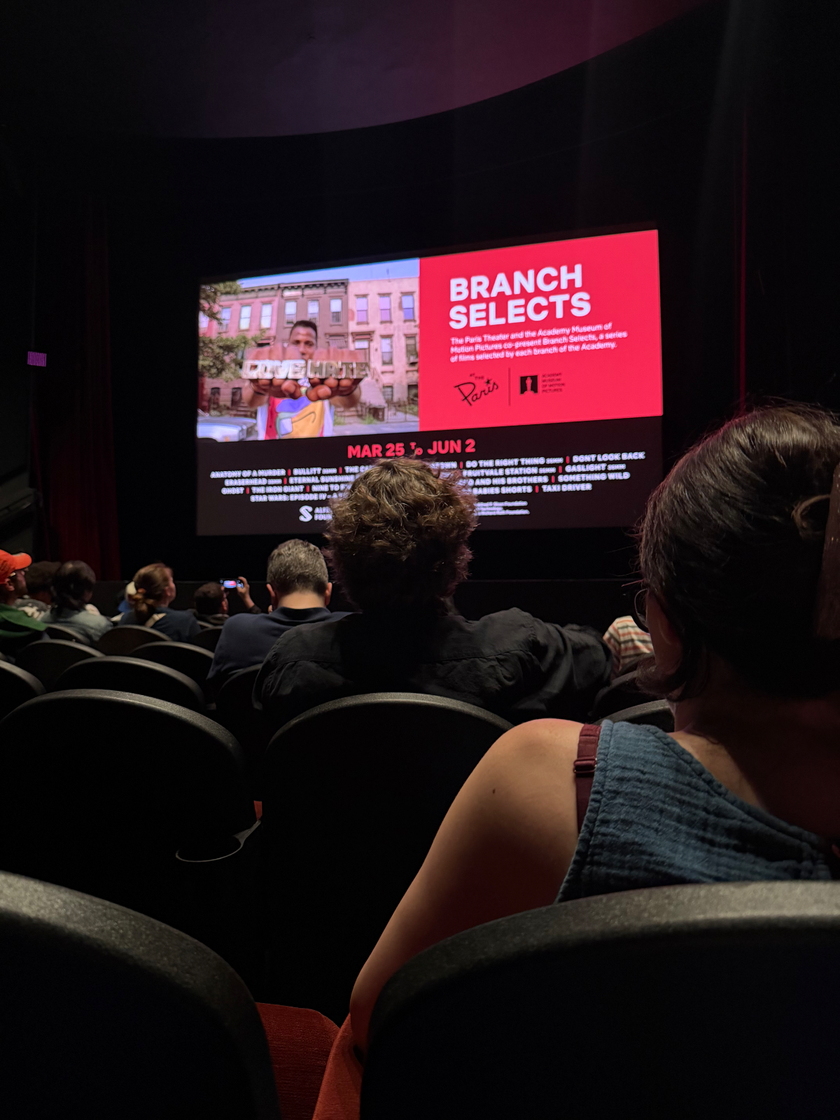 View from seat H101, The Paris Theater at The Paris Theater