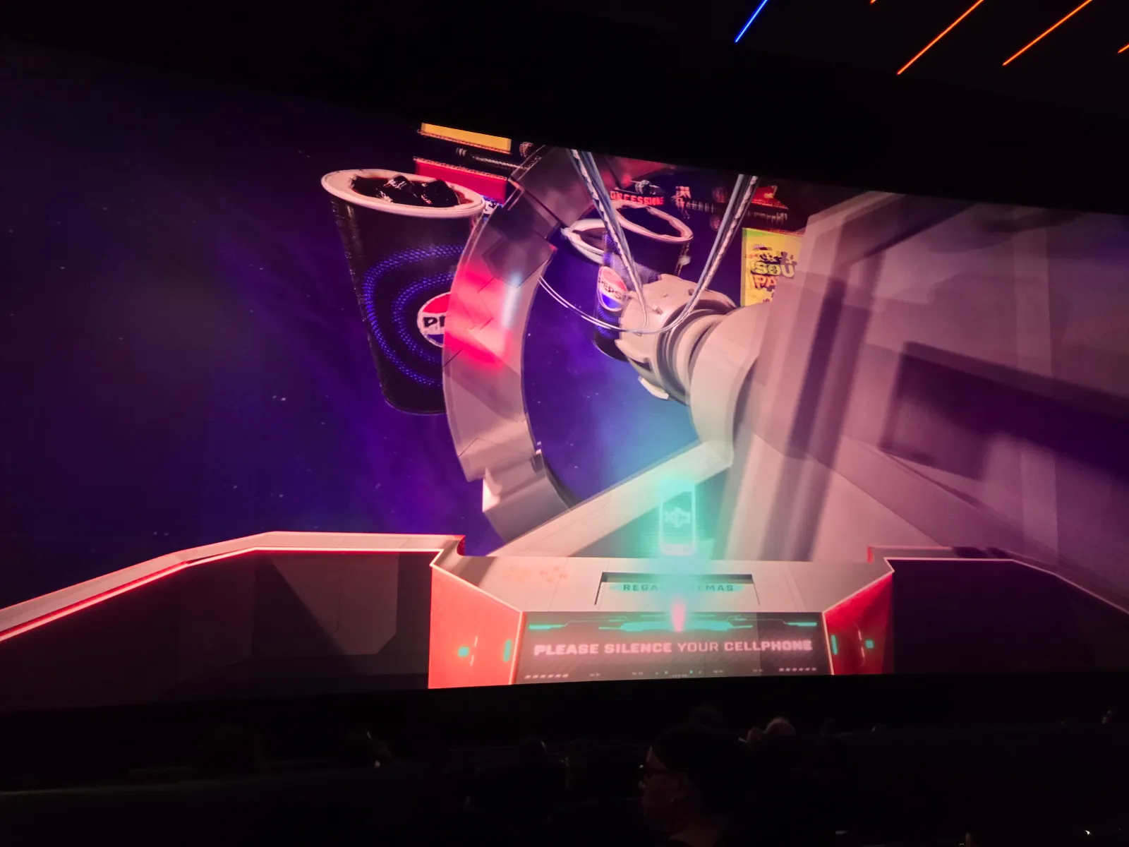 View from seat D8, 4DX (Auditorium 12) at Regal Times Square