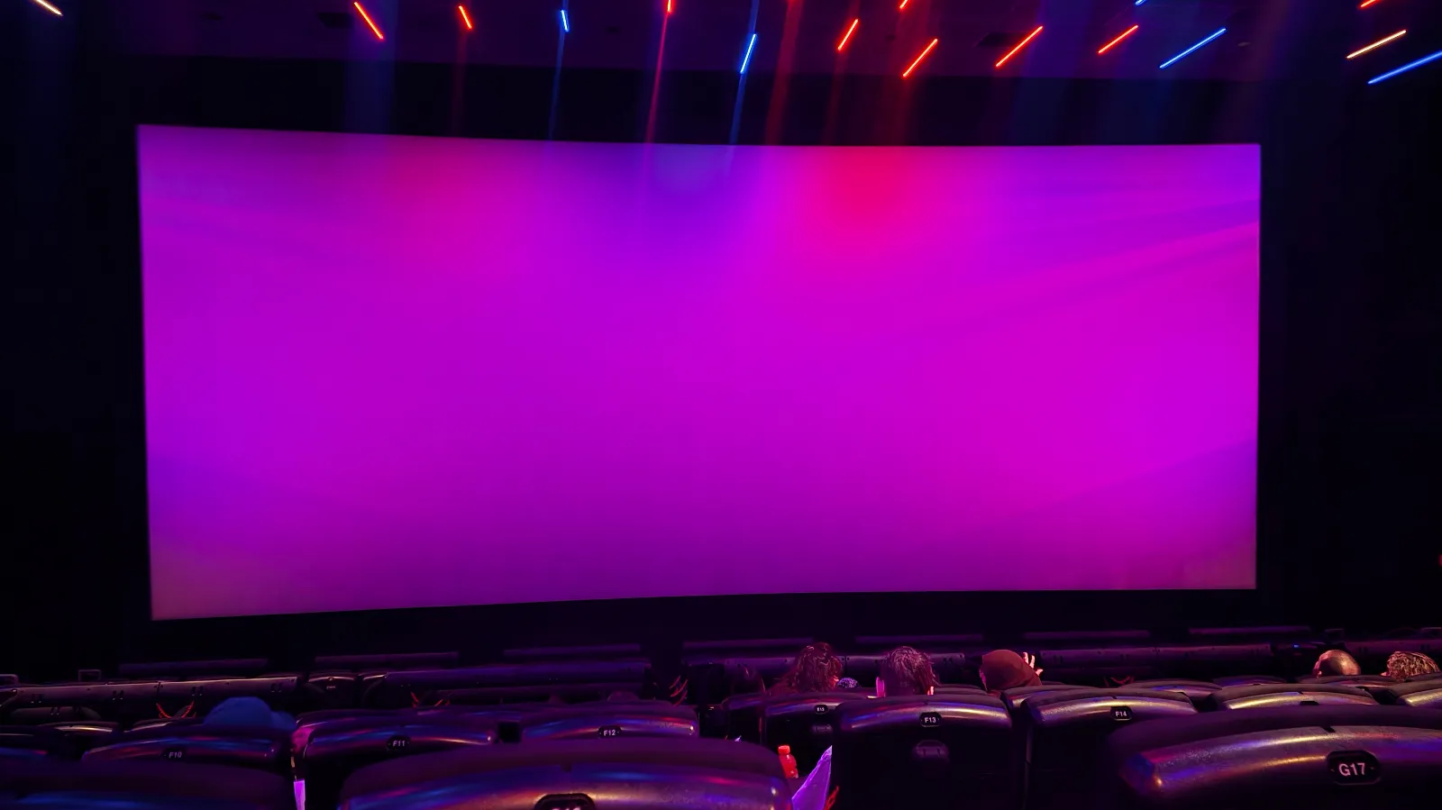 View from seat H16, 4DX (Auditorium 12) at Regal Times Square