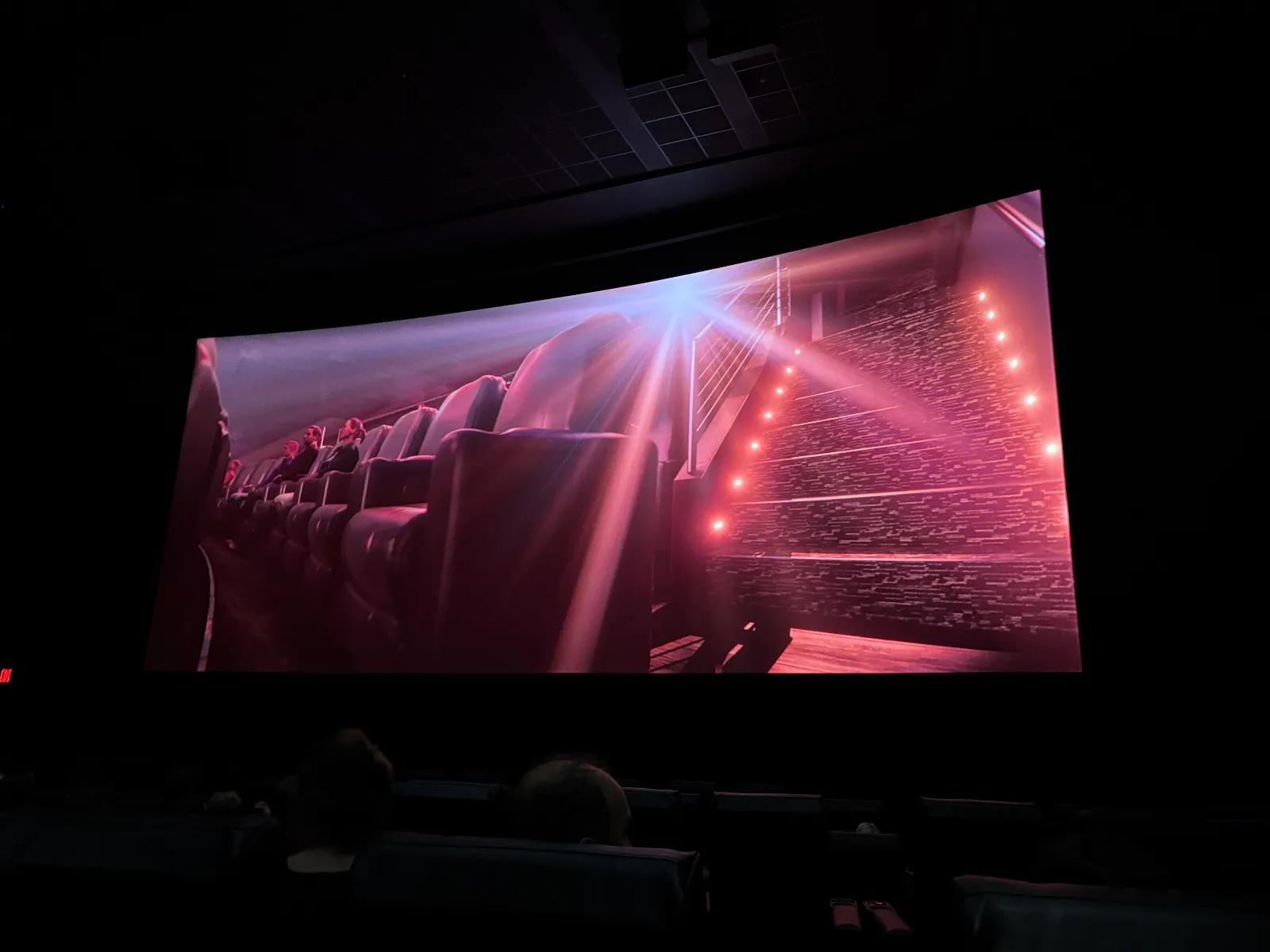 View from seat F3, Dolby Cinema (Auditorium 1) at AMC Lincoln Square 13