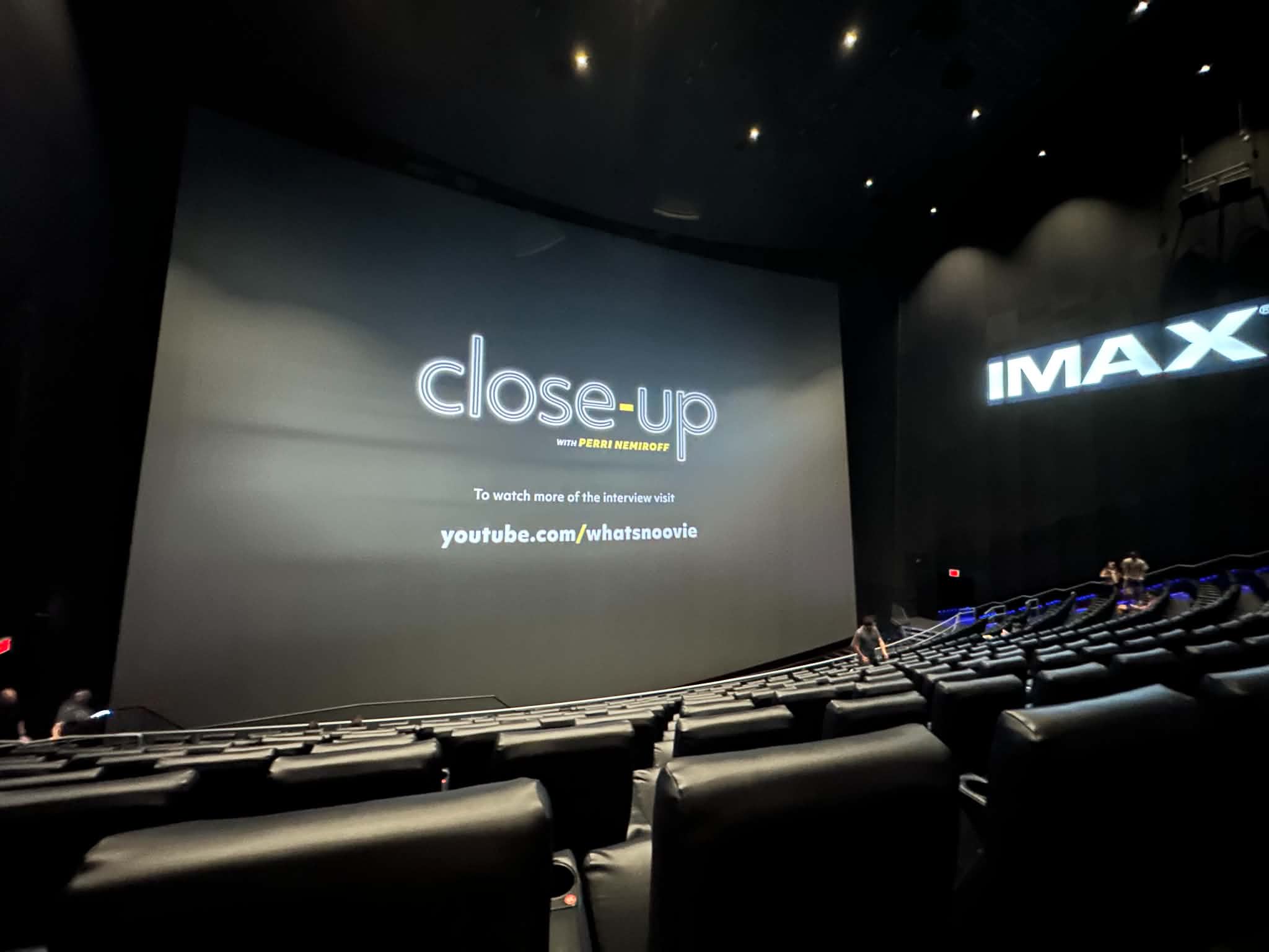 View from seat L34, IMAX (Auditorium 13) at AMC Lincoln Square 13