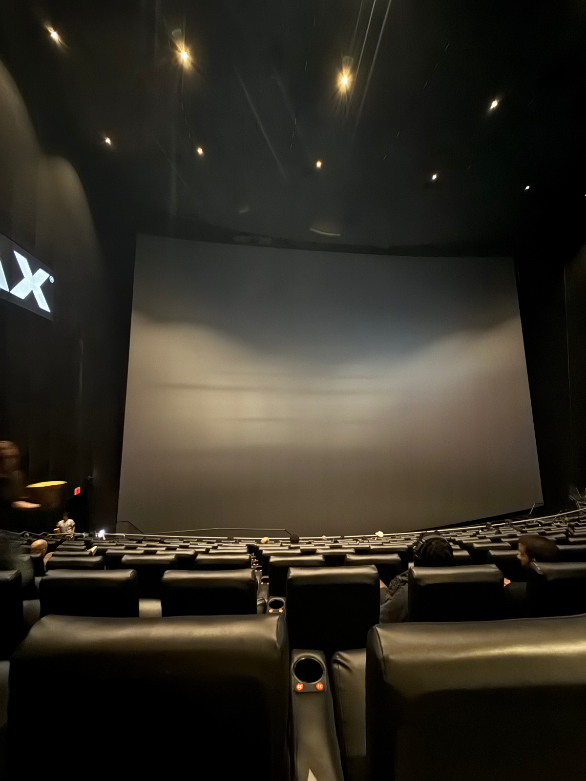 View from seat M30, IMAX (Auditorium 13) at AMC Lincoln Square 13
