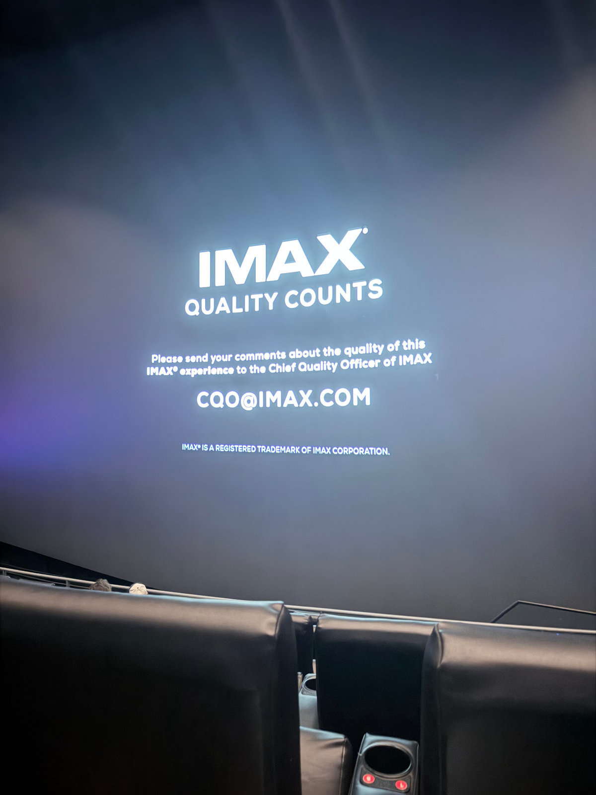 View from seat G7, IMAX at AMC Lincoln Square 13