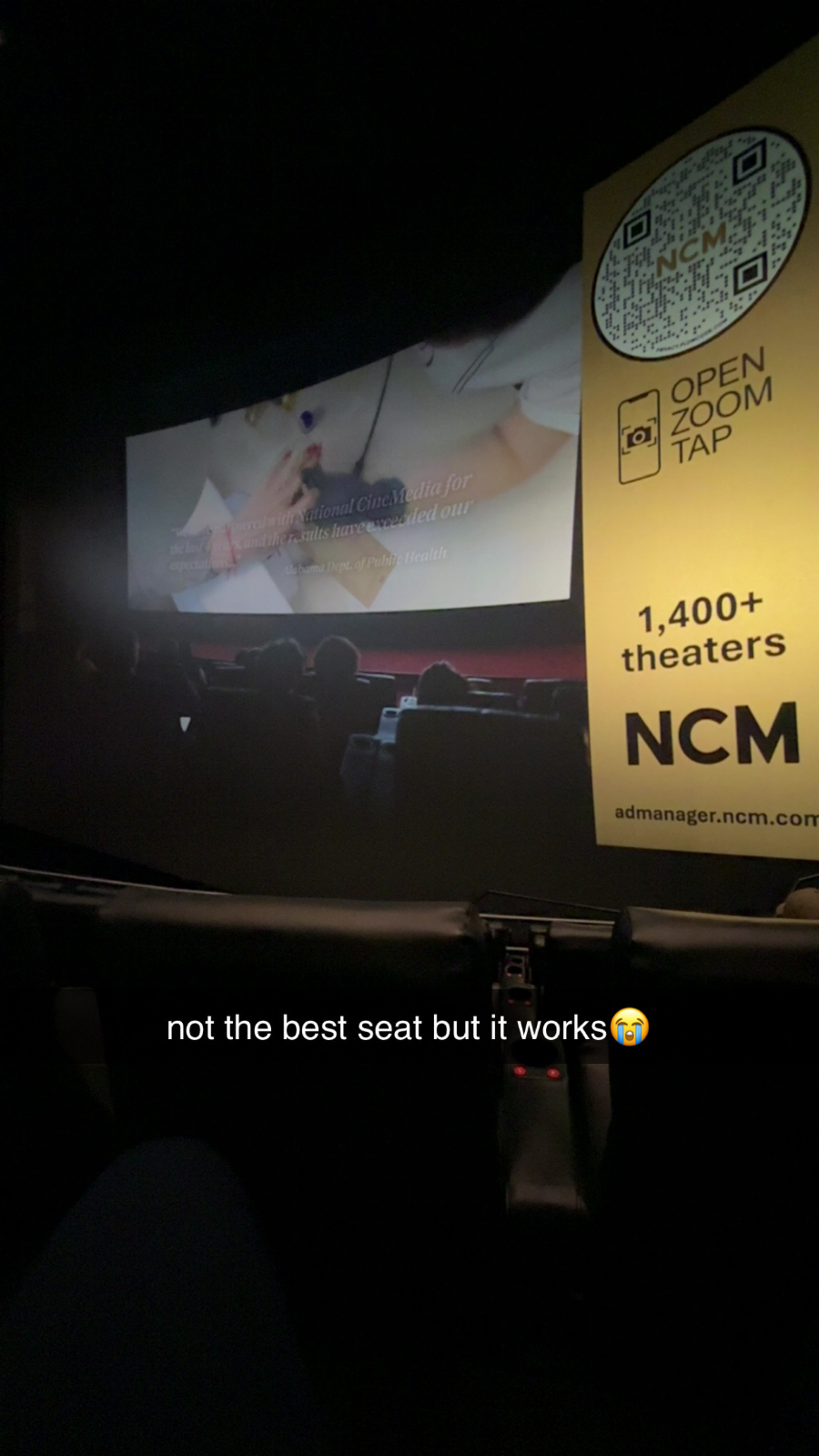 View from seat F4, IMAX at AMC Lincoln Square 13