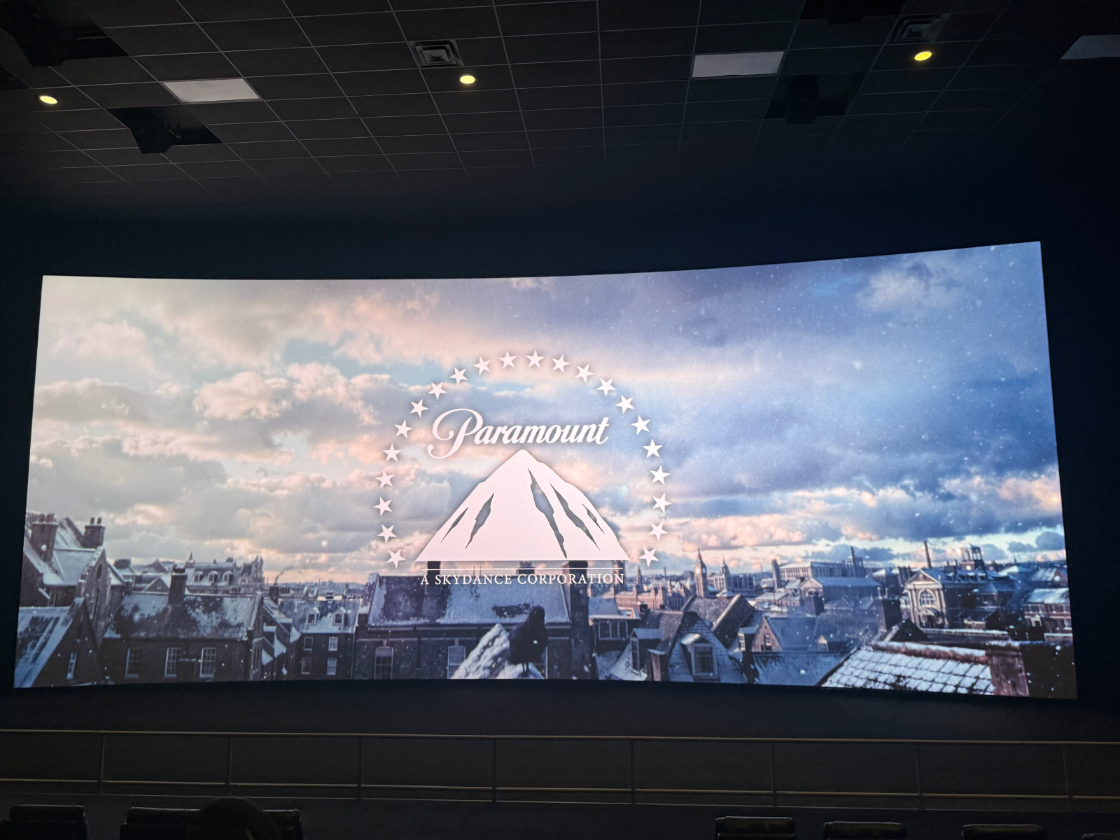 View from seat D7, Dolby Cinema (Auditorium 8) at AMC 34th Street 14