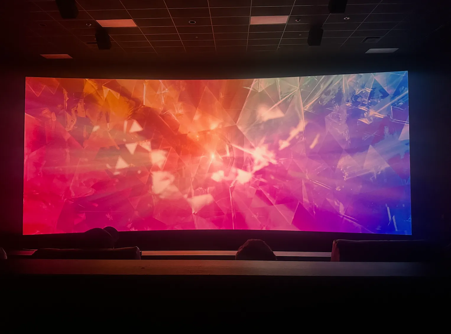 View from seat F8, Dolby Cinema (Auditorium 8) at AMC 34th Street 14