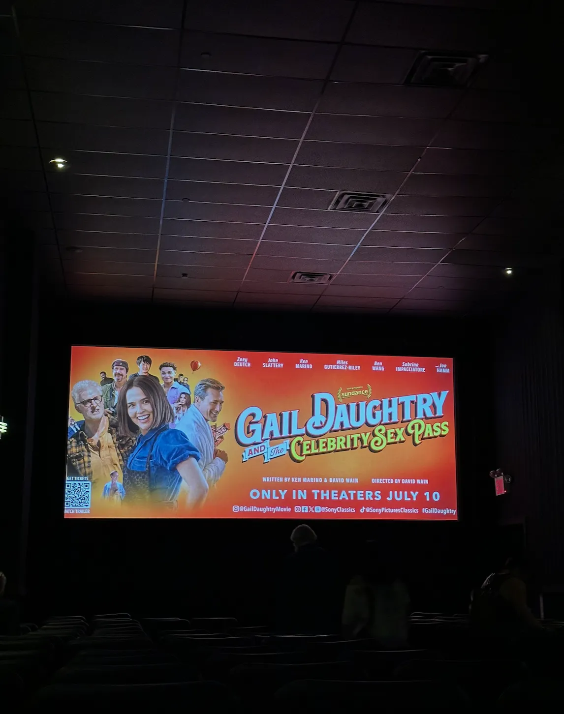 View from seat H5, Screen 3 at Angelika New York