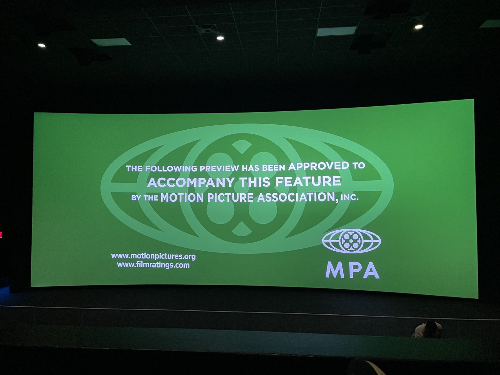 View from seat E8, Dolby Cinema (Auditorium 8) at AMC Empire 25